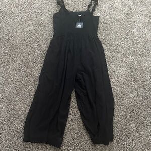 Gibson Black Lace-Trim Jumpsuit
